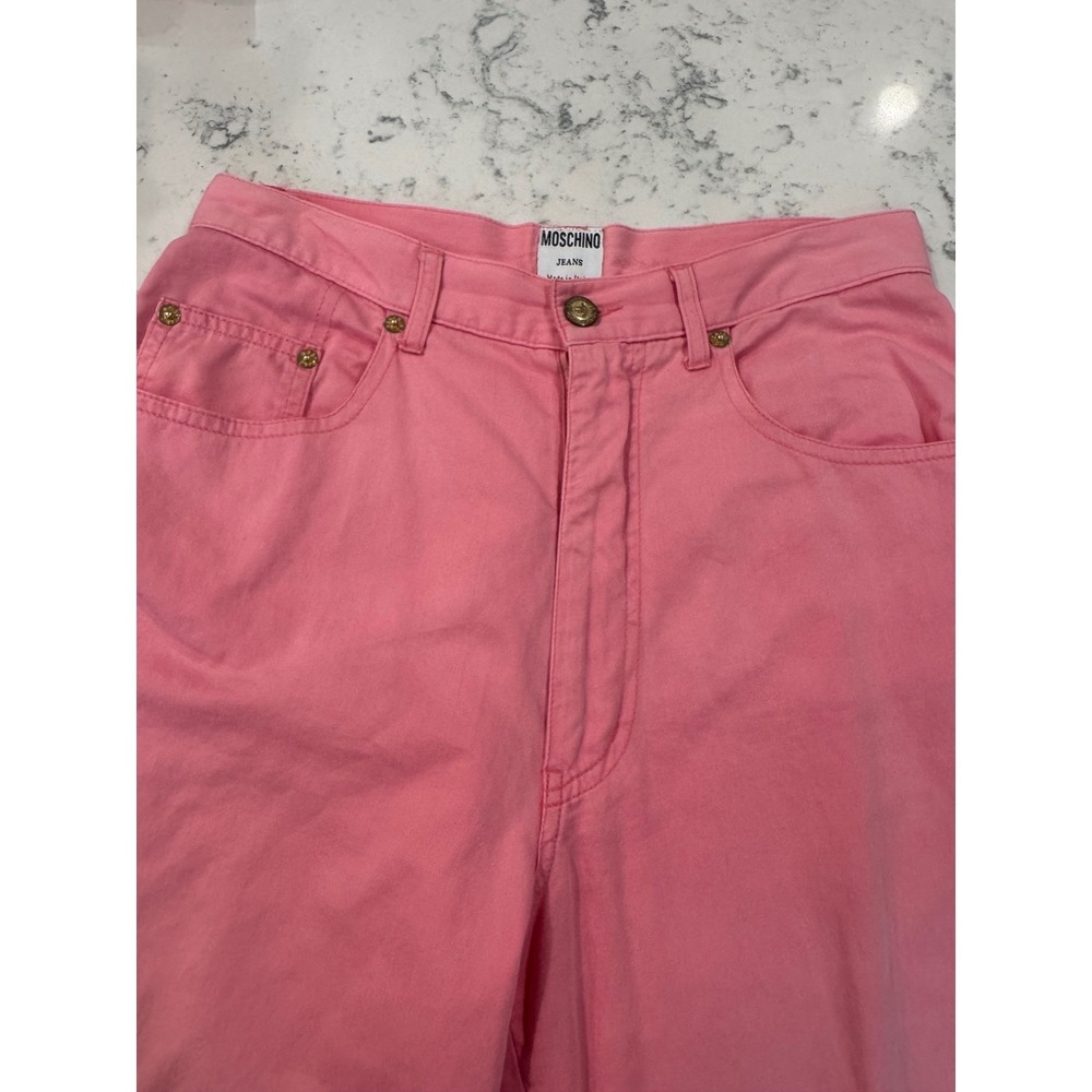 Vintage Moschino Pink High Waisted Straight Leg Pants Made in Italy Size 31